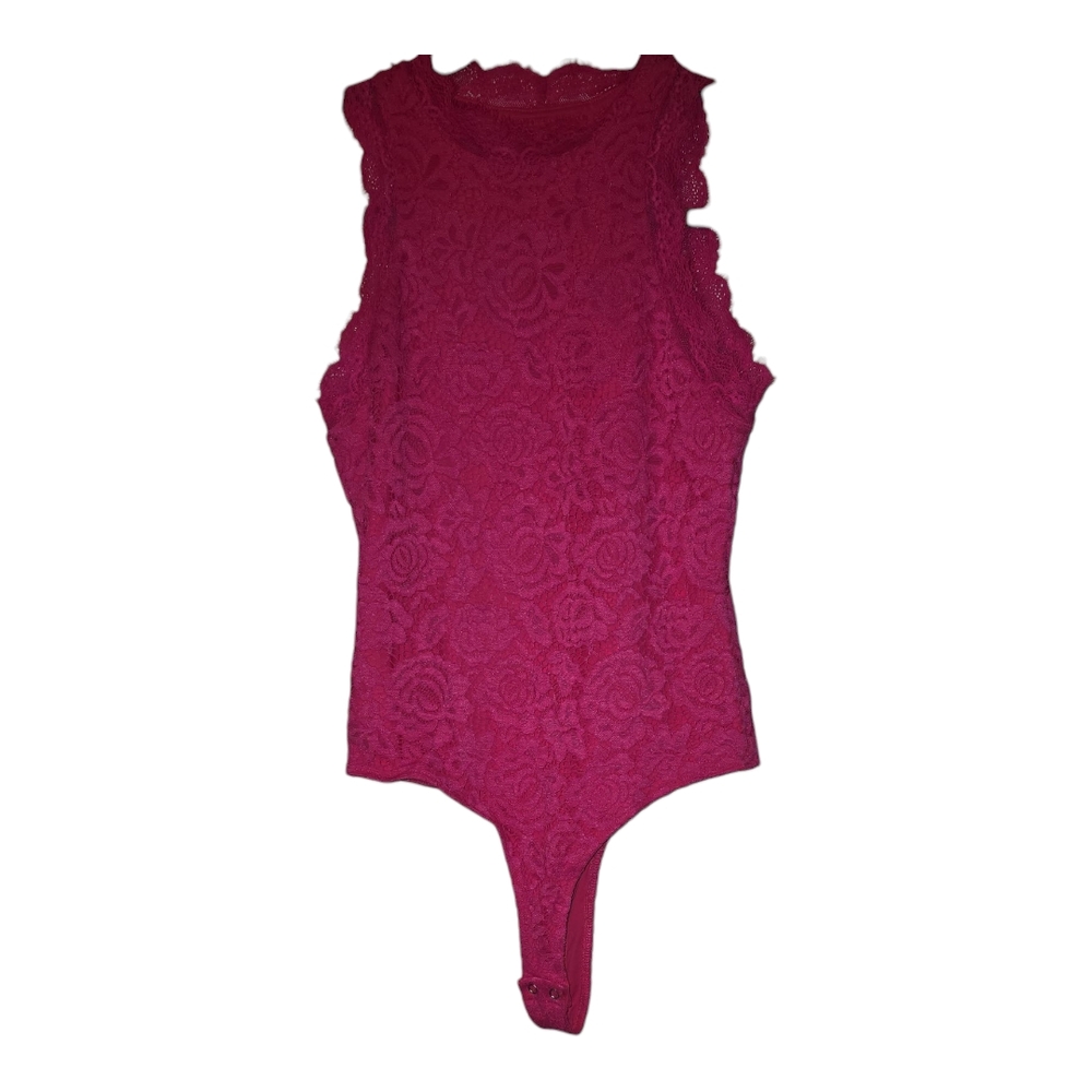 ReoRia Sleeveless Lace Bodysuit - Magenta